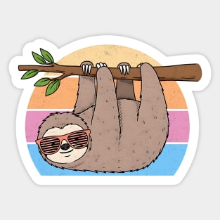 Retro Sloth Vibes Sticker
